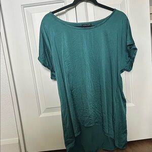 Eileen Fisher silk teal T-shirt